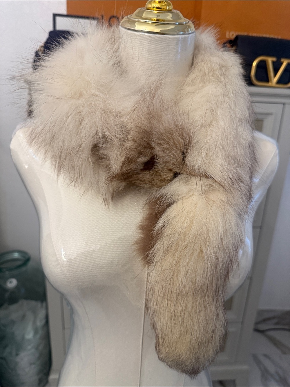 Real fox fur scarf